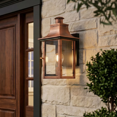 Lark Manor™ Alevia Aged Copper Outdoor Wall Lantern & Reviews